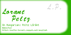 lorant peltz business card